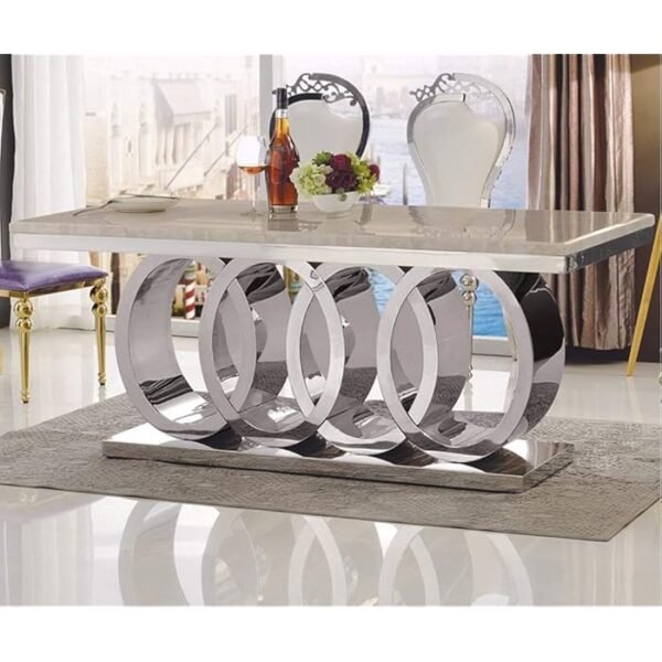 Audi Design Marble Dining Table Set - Image 2