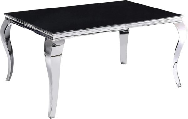 Best Furniture 5 Pc Modern Glass Dining Table in Silver - Image 3