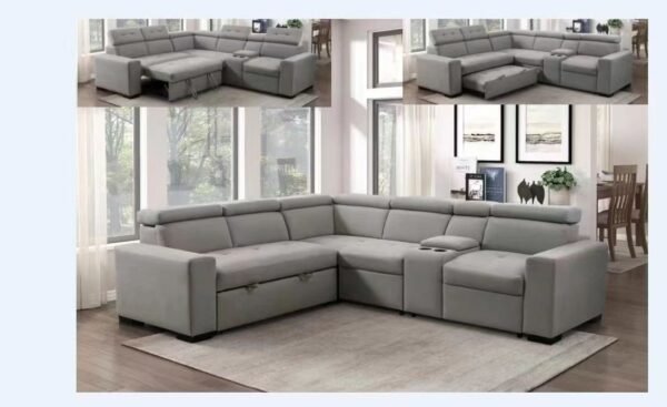 Fabric Sectional Storage Sofa Bed Set