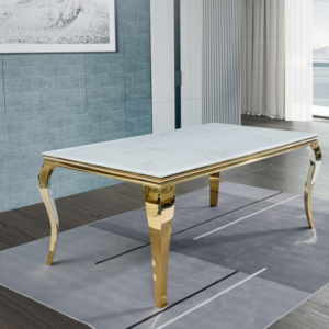 Rectangular Marble Gold Dining Table