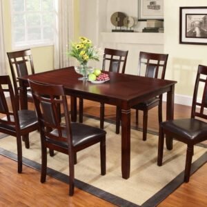 Table With 6 Chairs Brown