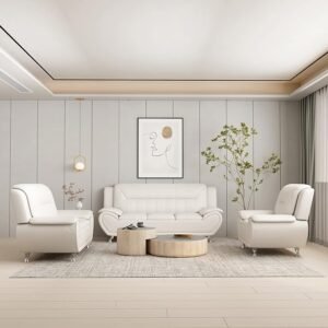 White Luxury Leather Sofa Set