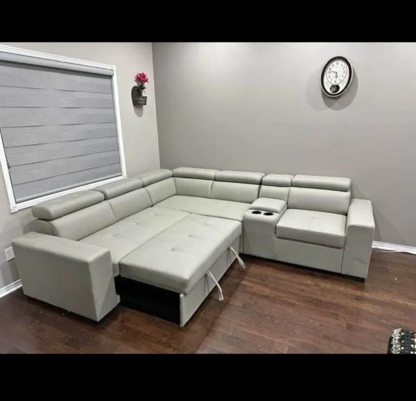Fabric Sectional Storage Sofa Bed Set
