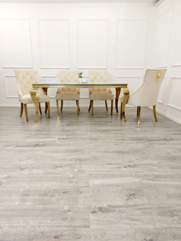 Chelsea Cream Velvet Dining Set - Image 6