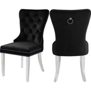 EMILY Black/Silver Dining Chair