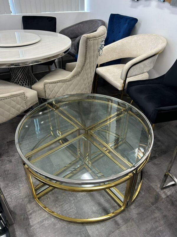 LOGAN COFFEE TABLE, Gold 2boxes - Image 2