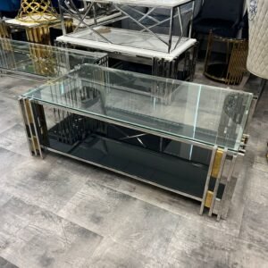 CHASE SILVER/GOLD COFFEE TABLE,END TABLE AND CONSOLE