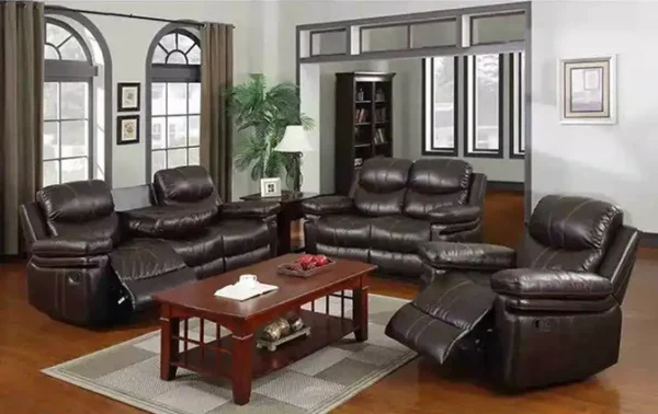 Brown Modern Recliner Sofa Set