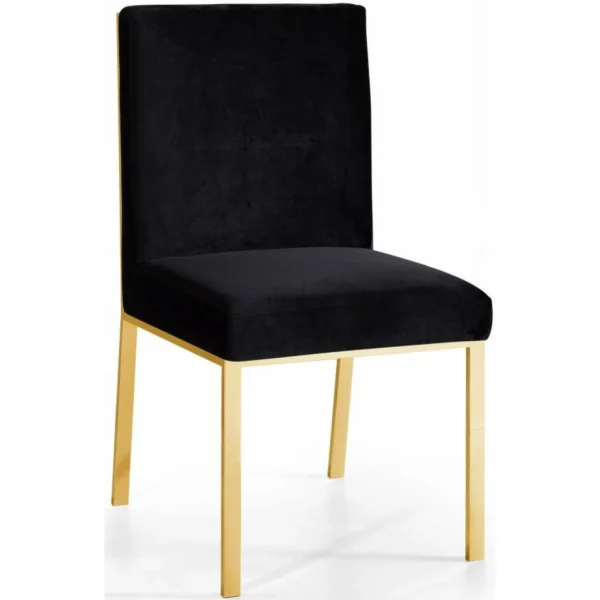 Black Dining Chair with Gold Accents - Modern and Luxurious Design - Image 2