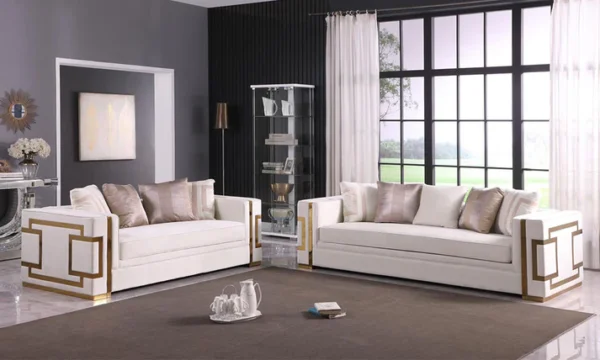 Modern Fabric Sofa Set - Lantern-Pink