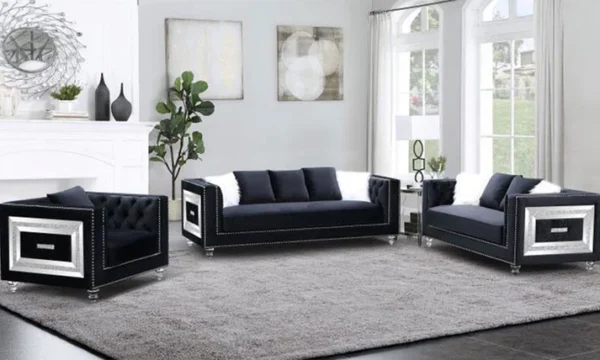 EI_2167 - B Black  Sofa Set