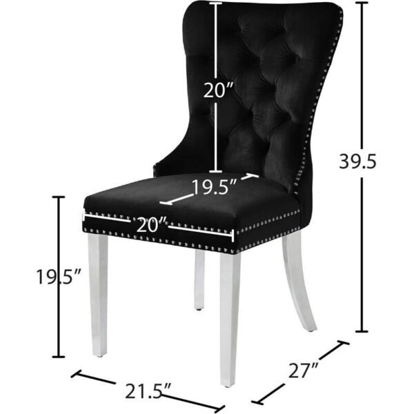 EMILY Black/Silver Dining Chair - Image 2