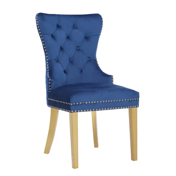 SHAWN Blue/Gold Dining Chair - Image 2