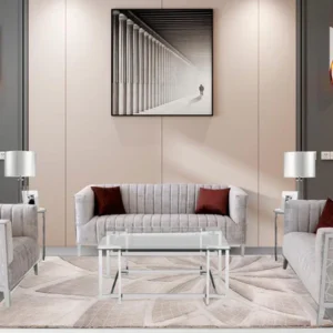 EI_03 S Silver cushion sofa set