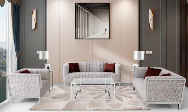EI_03 S Silver cushion sofa set