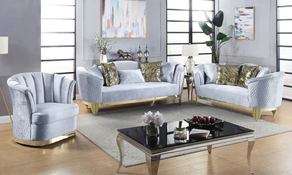 EI_2179 Fabric Velvet Sofa Set