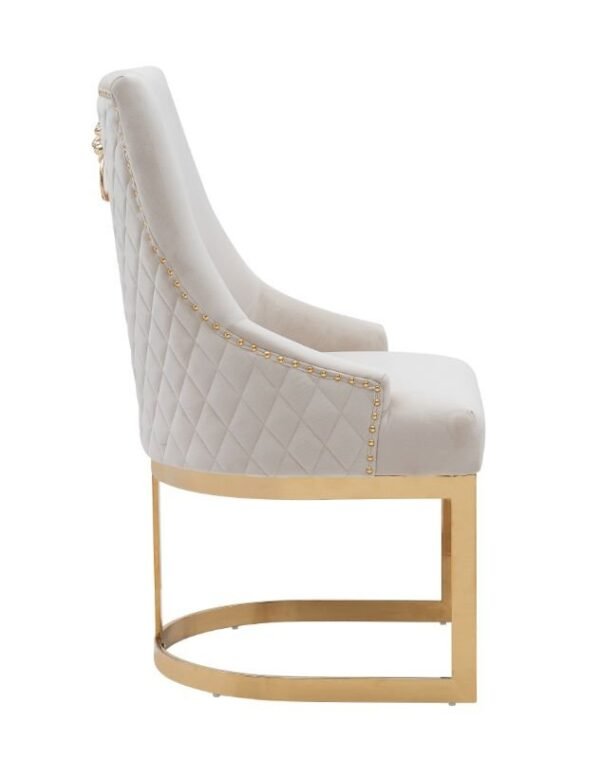 JOHN Beige/Gold Dinning Chair - Image 3