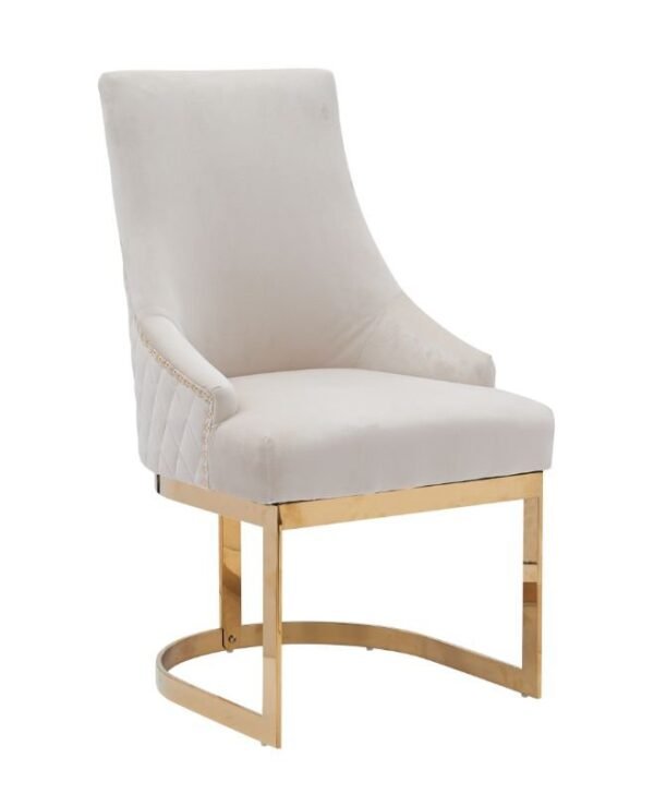 JOHN Beige/Gold Dinning Chair - Image 2