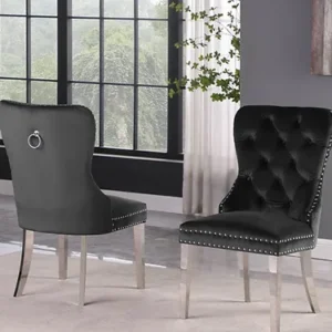 SHAWN Black/Silver Dining Chair