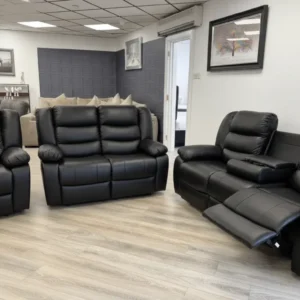 manual leather reclining sofa