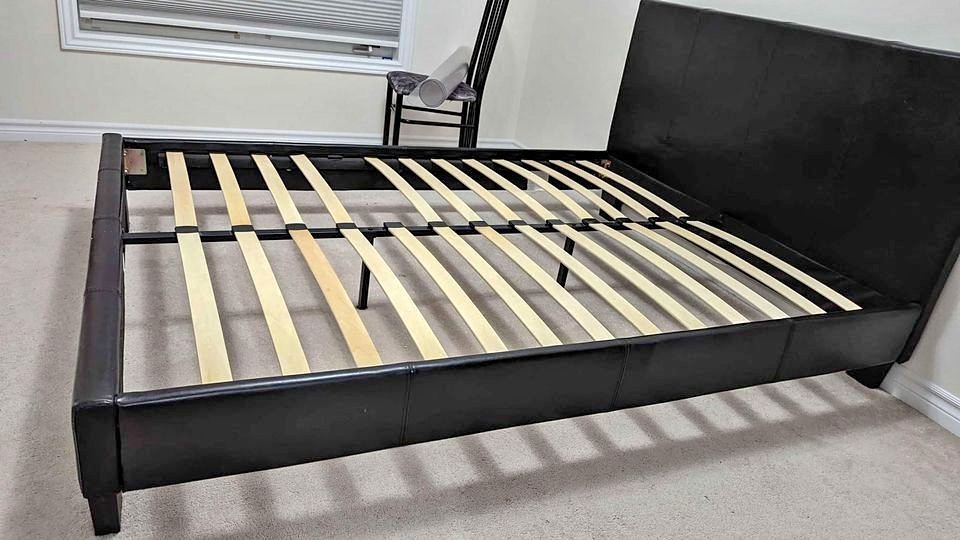 Leather Faux Bed Frame Black