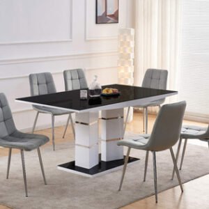Maria Dining Table with 6 Bombay Grey Chairs Set