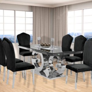 Gracie Marble Monica Dining Table Set