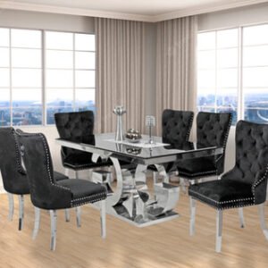Black Munich Chairs with Gracie Dining Table – Complete Dining Set