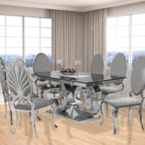 Zenith Dining Table with Elegant Grey ICE Chairs