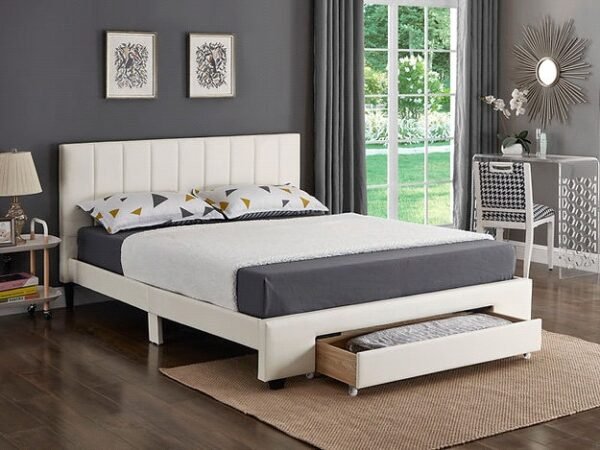 White Miami Storage Bed with Drawers