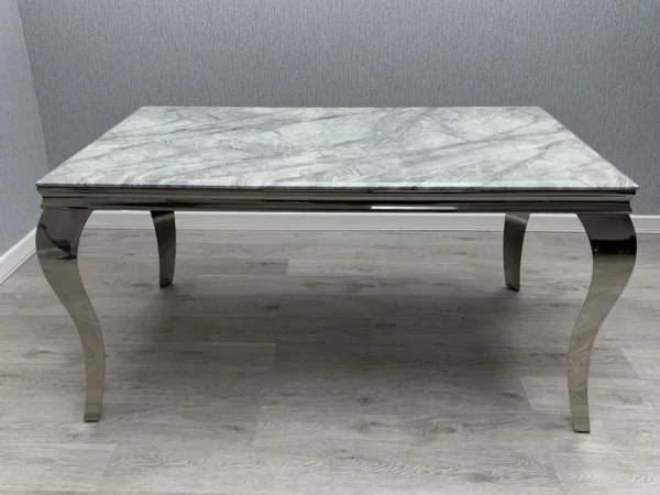 Silver Marble Dining Table Set - Image 3