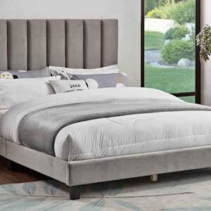 Verticle Line Velvet Bed Frame