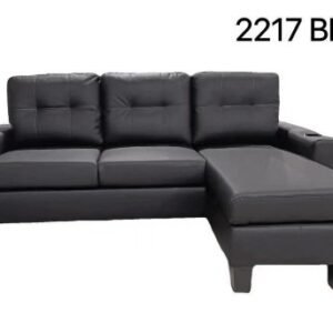 Black 3 Seater Reversible Sectional Sofa Set