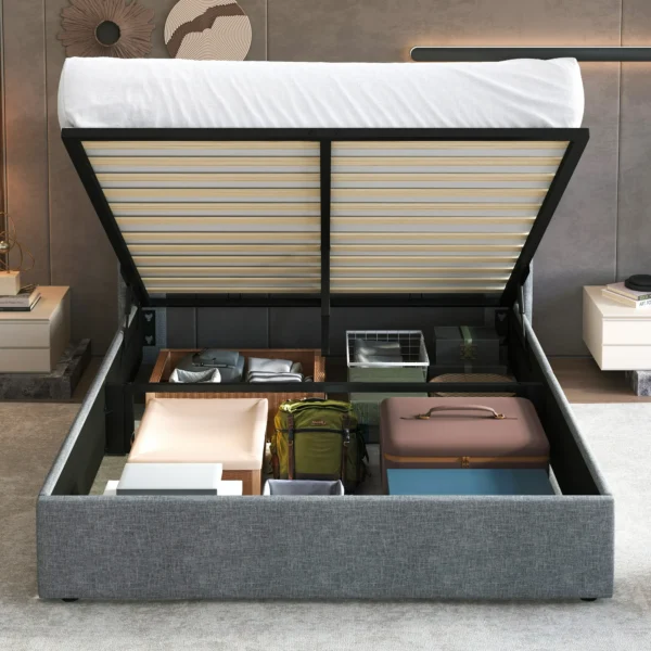 Premium Hydraulic Bed Frame with Storage - Image 6