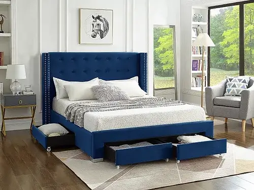 Velvet Storage Bed Frame Canada – Queen & King