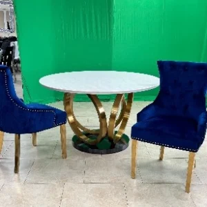 Round Marble Gold Dining Table