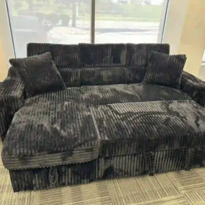 Corduroy Sofa Bed with Storage – Modern Convertible Sectional