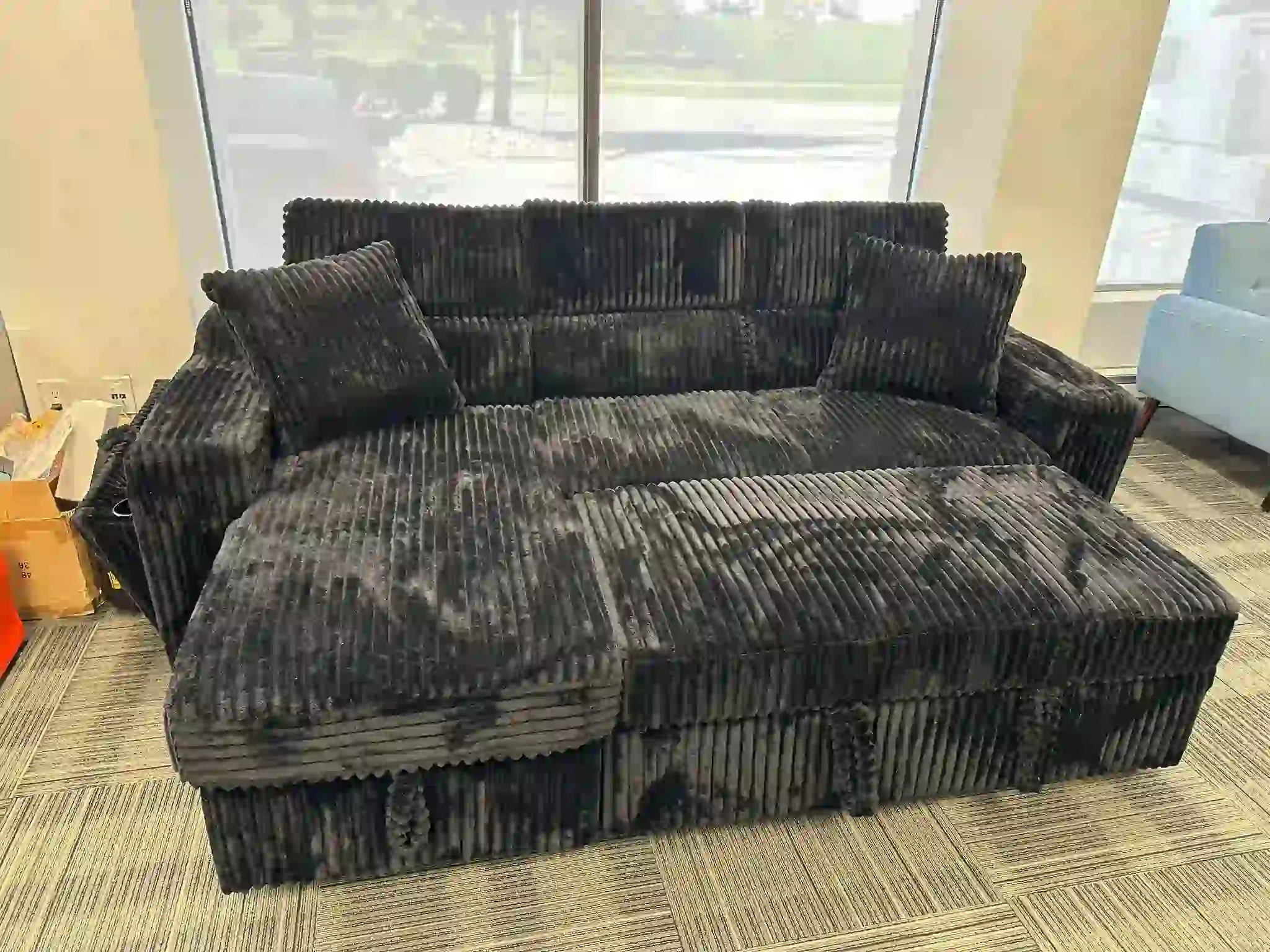 Corduroy Sofa Bed with Storage – Modern Convertible Sectional