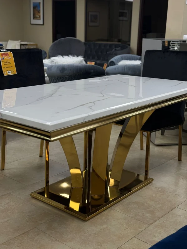 Luxury Marble Dining Table with golden legs