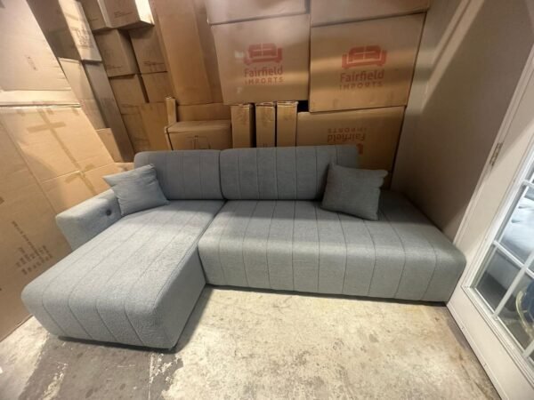 Grey Oversized 2-Piece Right Facing Sectional Sofa Couch