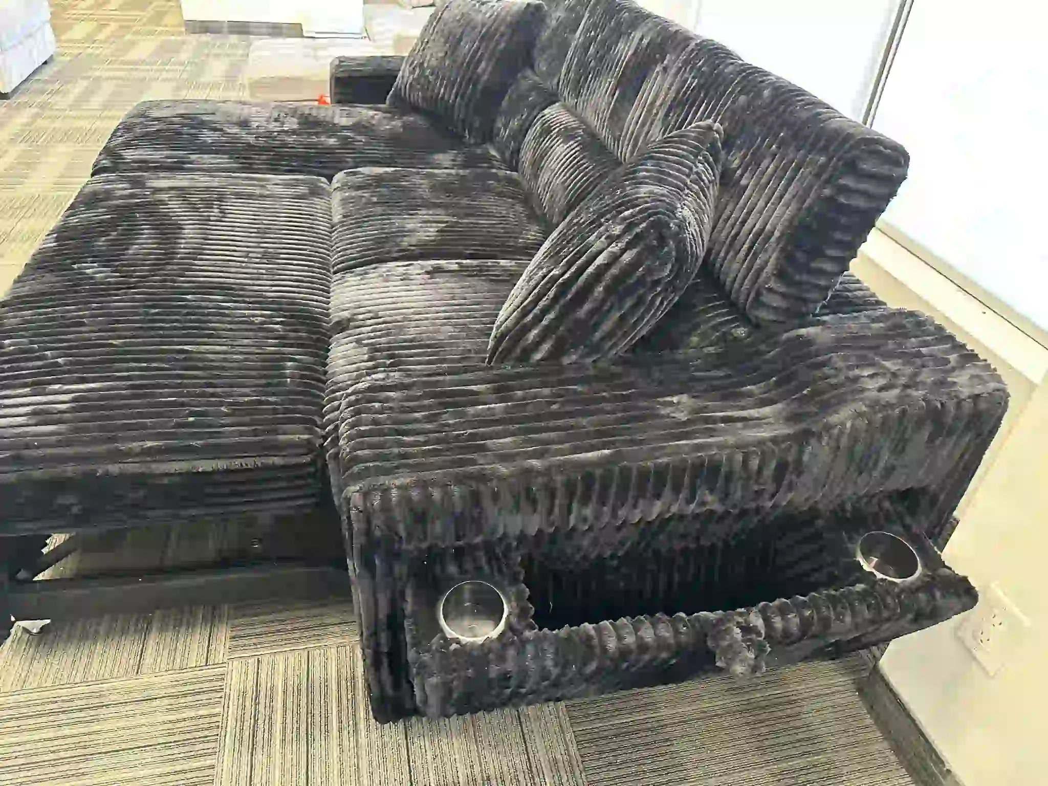 Corduroy Sofa Bed with Storage – Modern Convertible Sectional