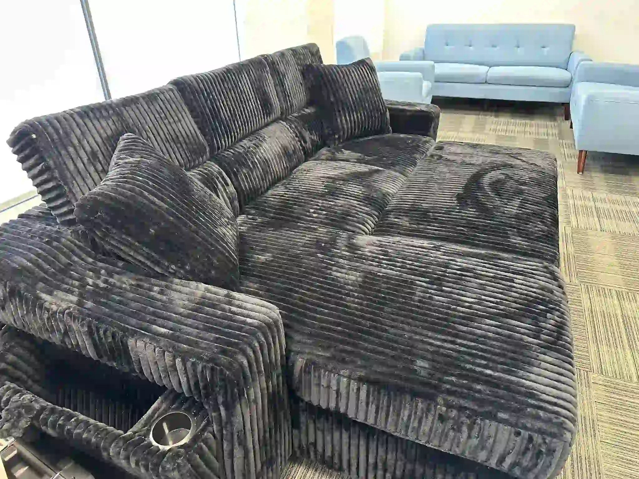 Corduroy Sofa Bed with Storage – Modern Convertible Sectional - Image 3