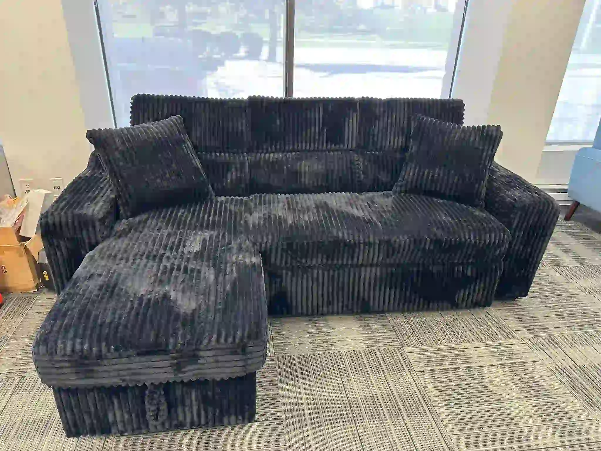 Corduroy Sofa Bed with Storage – Modern Convertible Sectional - Image 2