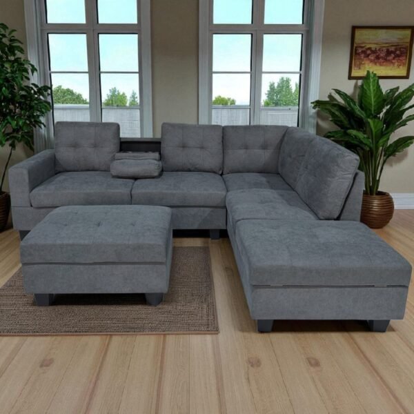 Reversible Chaise 4 Seater Sectional Sofa Set