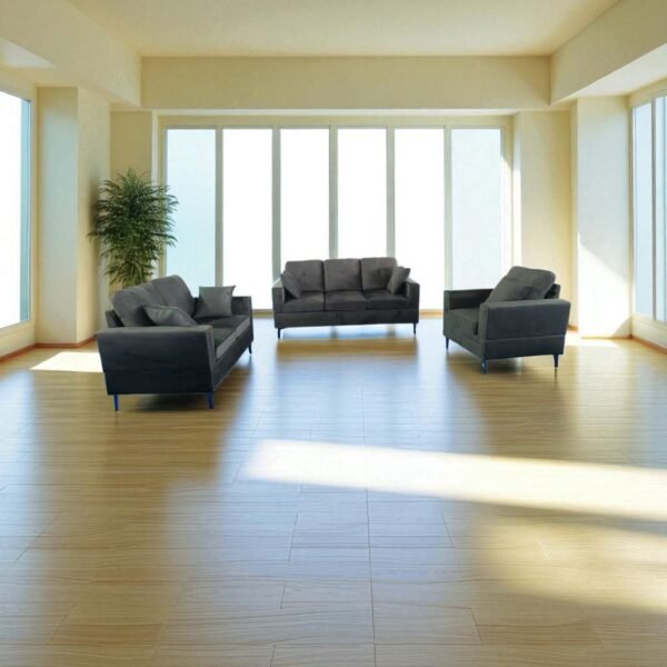 Modern 3-Piece Grey Sofa Set
