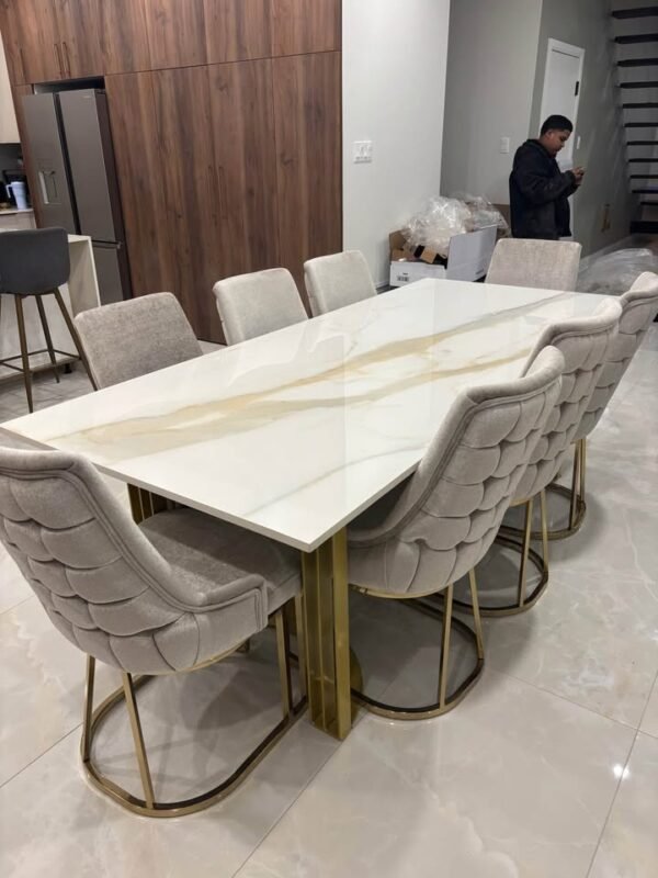 Gold Marble Dining Set - Image 2