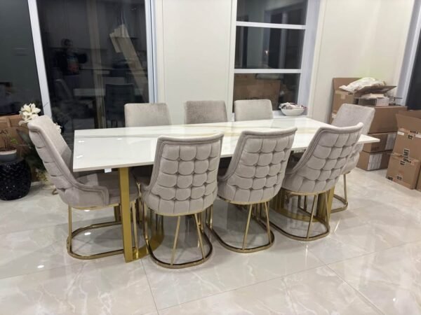 Gold Marble Dining Set - Image 3