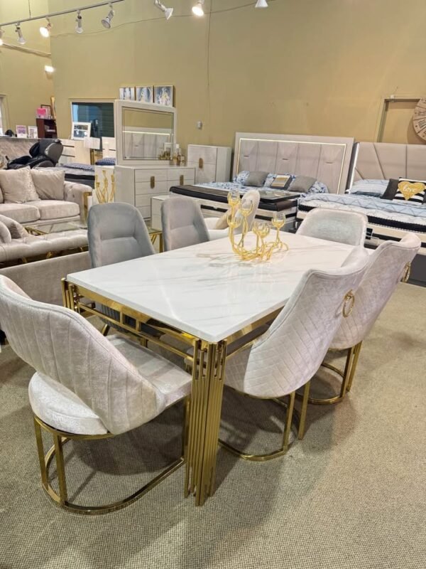 Gold Marble Dining Set - Image 4