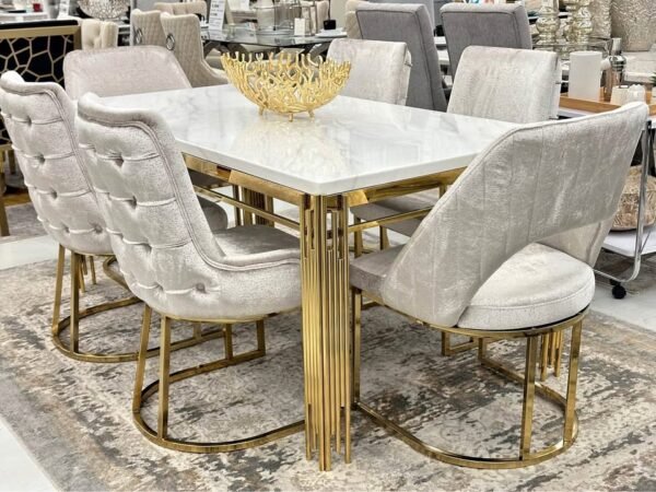Gold Marble Dining Set
