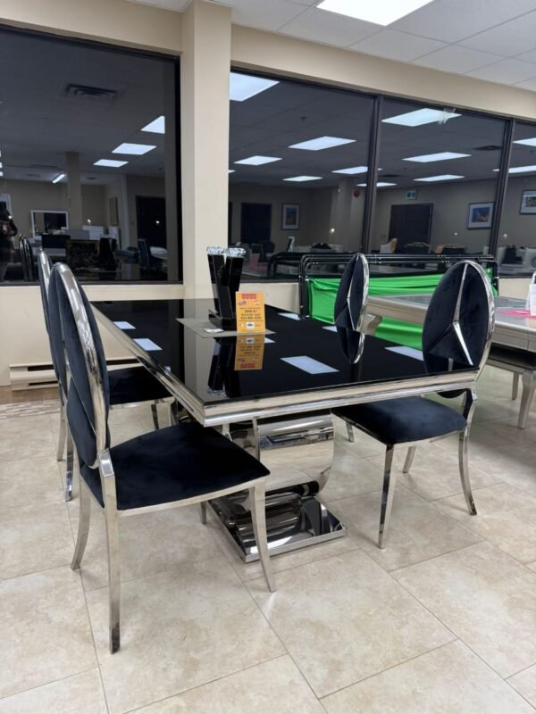 Mercedes Design Marble Dining Set with Chair - Image 3